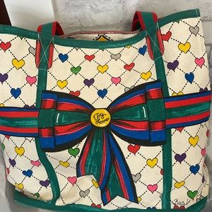 Brighton Love & Joy Large Canvas Tote Bag. Christmas theme.